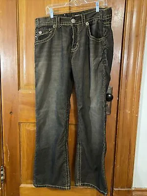 Very Nice MEK Denim Corduroy Pants 36 32 Brown Straight Leg Flap Pockets • $24.99