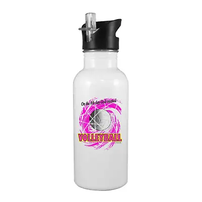 Stainless Steel Water Bottle 20oz Straw Sports Volleyball 8th Day God Created  • $19.99