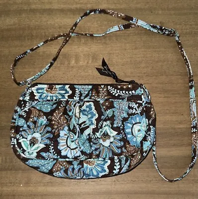 Vera Bradley Java Blue Floral Frannie Convertible Crossbody Shoulder Bag Purse • $9.99