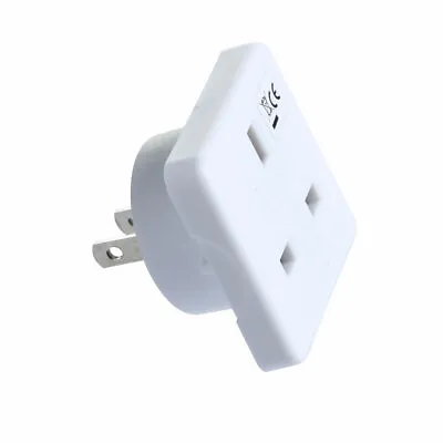 UK To USA US America Travel Plug Power Mains White Adapter • £17.94