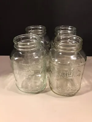 Lot Of 4 Mason/Atlas Clear Glass Quart Canning Jars  • $12.99