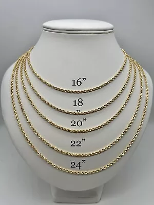 9ct Yellow Gold Semi Solid Italian Made Rope Chain - 2.7mm - 16  18  20  22  24  • £159