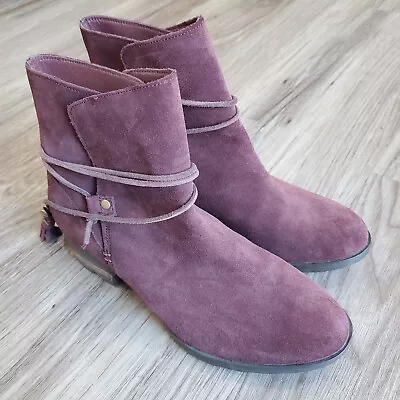 SOREL Farah Short Suede Waterproof Boots Booties Size 9 Maroon • $59.99