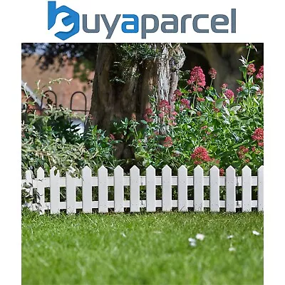 4 X Smart Garden White Picket Fence Path Border Lawn Plant Beds Edging • £10.75