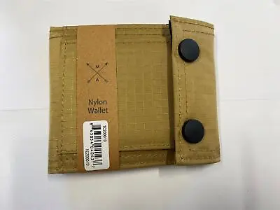 Mens Bifold Khaki Nylon Wallet Button Up Coin Pocket Cards Zip Compartment RP£20 • £4.99