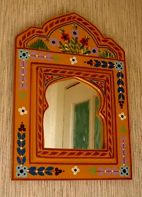 Hand Painted Arch Shaped Moroccan Mirror 29 Cm X 20 Cm • £14.99