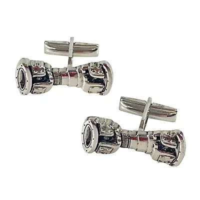 Signed Vintage Mercury Industries Cufflinks - Silver Tone - Whale Back ~ 1.25  • $14.99