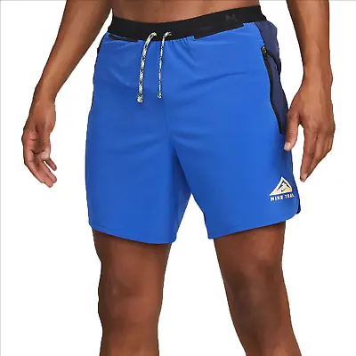 Nike Trail Second Sunrise Men Dri-FIT 7  Brief-Lined Running Shorts Blue FB4194 • $45