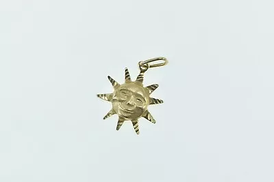 14K Sun With Face Vintage Space Motif Charm/Pendant Yellow Gold *99 • $129.95