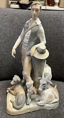 *Rare* Vintage Zaphir Lladro Porcelain Figurine Shepherd With Dog And Goats • $380