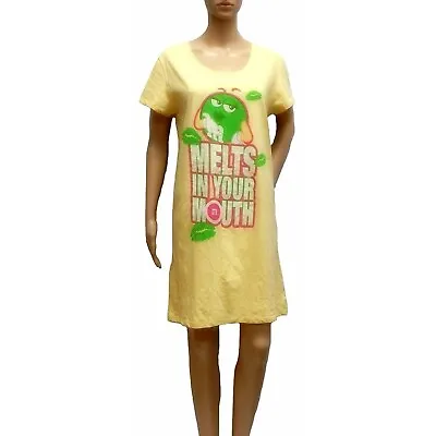 M&M M&M's Green Candy Silly Character Face Juniors T-Shirt Dress (Yellow Melts) • $19.99