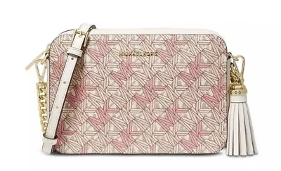 Michael Kors Jet Set MK Logo Smokey Rose Crossbody Shoulder/Camera Bag Clutch • $31