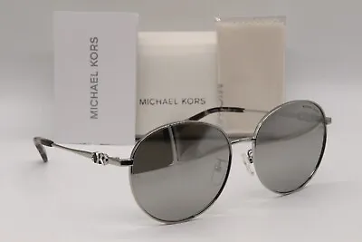 New Michael Kors Mk 1119 11536g Silver Havana Mirror Authentic Sunglasses 57-16 • $29.25