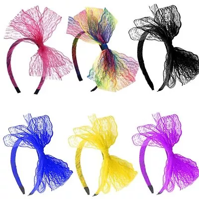 2PC Costume Hairband Big Bow Headdress Gift Hair Hoops  80s Party • £4.39