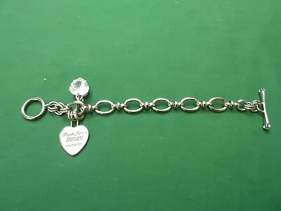 £26 • Buy Juicy Couture Silver Bracelet With Two Heart Charms