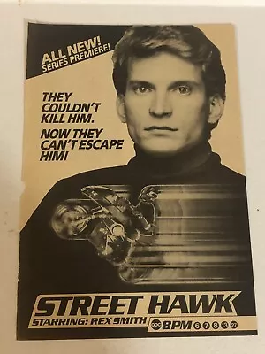 Street Hawk Tv Guide Print Ad Rex Smith TPA17 • $5.69