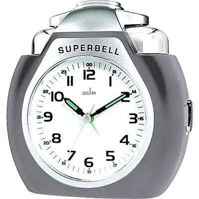 £18.50 • Buy Acctim Superbell Loud Alarm Clock Silver Grey Snooze Function Luminous Hands 