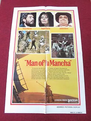 Man Of La Mancha - Advance Folded Us One Sheet Poster Peter O'toole Loren 1972 • $21.12