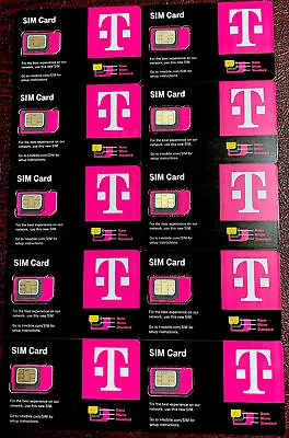 10X Newest T-Mobile SIM CARD R15 5G 4G LTE TMobile 3 In 1 Triple Cut Nano Micro • $44.94