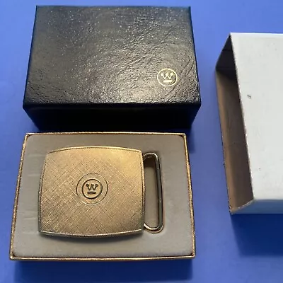 Vintage Westinghouse Engraved 10 Year Belt Buckle Mint Cond With Original Box • $16.90