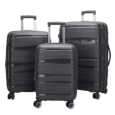 PP Luggage Hard Shell Cabin Suitcase 4 Wheel Travel-Trolley Lightweight Case • £49.99