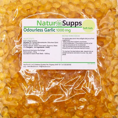 Odourless Garlic Capsule 1000mg - 200 Capsules - NaturSupps • £7.99