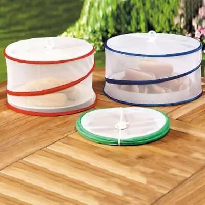 Food Covers Pop Up 3 Set Camping Caravan Bbq Collapsible Tableware Jayco Parts • $12