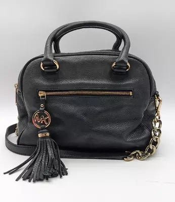 Authenticated Michael Kors Black Pebbled Leather Duffle Bag • $29.99