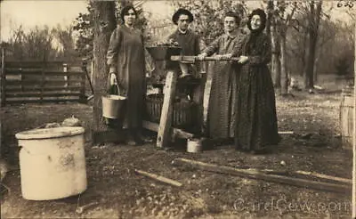 RPPC Making Apple Cider-Cider Press Real Photo Post Card Vintage • $12.99