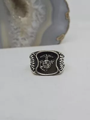 Vintage JAF 950 Silver USMC United States Marine Corps Emblem Symbol Ring • $119