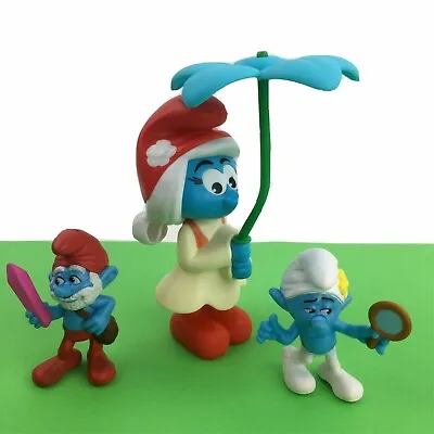 McDonalds Smurfs Toys Vanity Papa Happy Meal Smurfette Burger King Kids Figures • £6.97