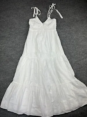 Express Maxi Dress Women's Small White Sleeveless Cottagecore Flowy Lined • $19.80