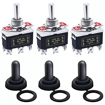 Twidc/3Pcs Heavy Duty Rocker Momentary Toggle Switch 16A 250V AC DPDT 3 Position • $19.25