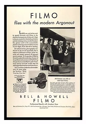 1930 Bell & Howell FILMO 70-D Movie Camera Professional Movies From The Air Ad   • $4