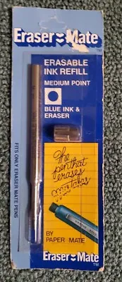 Sealed Vintage Eraser Mate Pen Refill Blue Erasable Ink PaperMate 1980 • $4.99