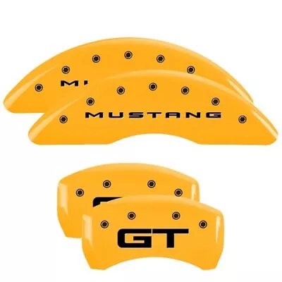 MGP Caliper Covers Set Of 4 Yellow Finish Black Mustang / GT (2015) • $289