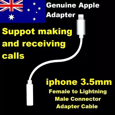 Genuine Iphone 3.5mm Earphone Jack To Lightning Adapter Cable For 8 7 7 Plus X • $23.90