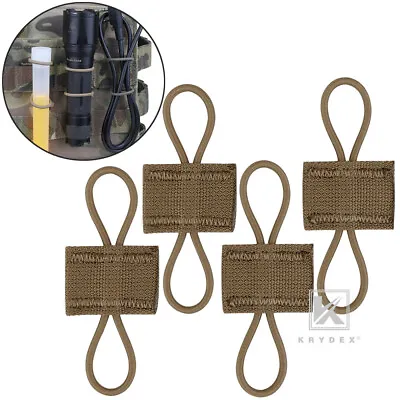 KRYDEX 4PCS PTT Organizer Tactical Cable Retainer 1inch MOLLE Strap Coyote Brown • $10.95