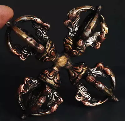 $19.95 • Buy Tibetan Buddhist Vajra Dharma-Vessel Ritual Cross Dorje! Bless Auspicious