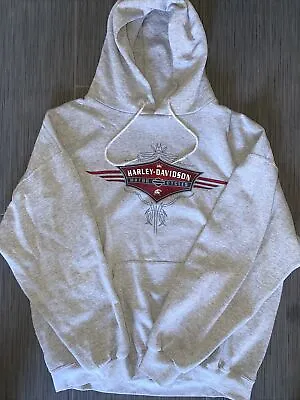 Vintage Harley Davidson Pullover Hoodie Sweatshirt Hoodie Men’s Size XL Gray Y2K • $50