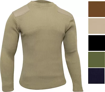 Rothco Crew Neck Acrylic Sweater Uniform Army Commando Thick Warm Winter Work • $51.99