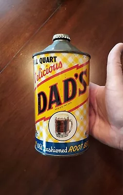 SUPER-CLEAN 1950s DAD'S ROOT BEER Quart Cone Top Soda Can From Chicago ILLINOIS • $499.99