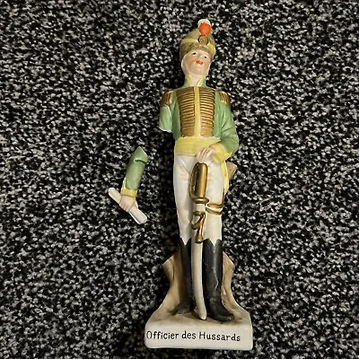 £3 • Buy Soldier-Officier Des Hussards,green,  1800s, Porcelain Figurine-ornament