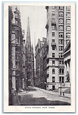 C1910 Wall Street Exterior Building Road Stair New York Vintage Antique Postcard • $9.98