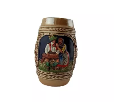 Vintage Ceramic Small Beer Stein Made In West Germany Hand Painted Man And Woman • $9.98