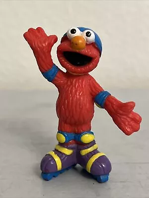Sesame Street Elmo On Rollerblades Vntg 2.5” Action Figure Henson Toy   • $8.10