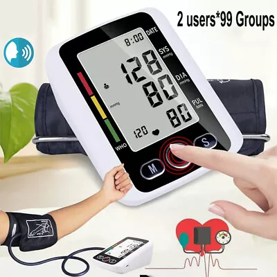 Blood Pressure Monitor Upper Arm Digital BP Monitor Pulse Rate Monitor W/Voice • $21.99