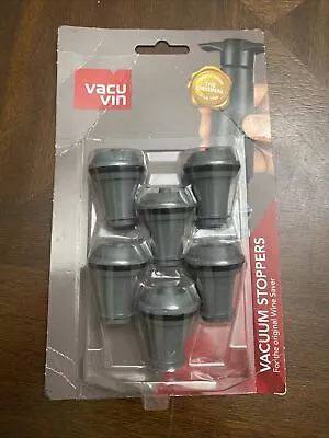 $15.50 • Buy Vacu Vin Vacuum Wine Stoppers Set Of 6, Grey