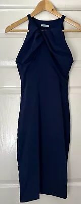 Kookai Bodycon Dress 1 - AU 10 Stretch Sleeveless Party Navy Blue Gathered Top • $20