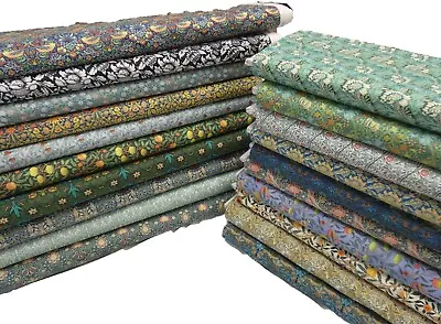 WILLIAM MORRIS Percale Cotton Fabric Crafts Cushions Dressmaking In 20 DESIGNS • £1.09